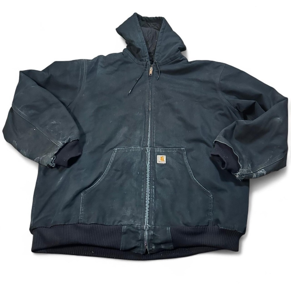 Carhartt Men’s Black USA Made J140 Insulated Duck Active Distressed Jacket 3XTL